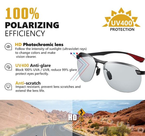 

lioumo марка rimless фотохромные солнцезащитные очки мужчины поляризованные очки хамелеон женщины вождения очки солнцезащитные очки zonnebri, White;black