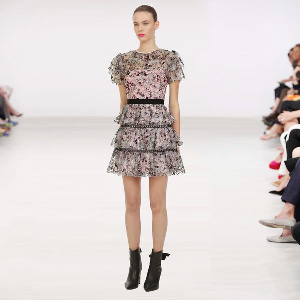 

524 2020 autuumn wedding dress brand same style dress short sleeve a line above knee sequins empire womens dress as, Black