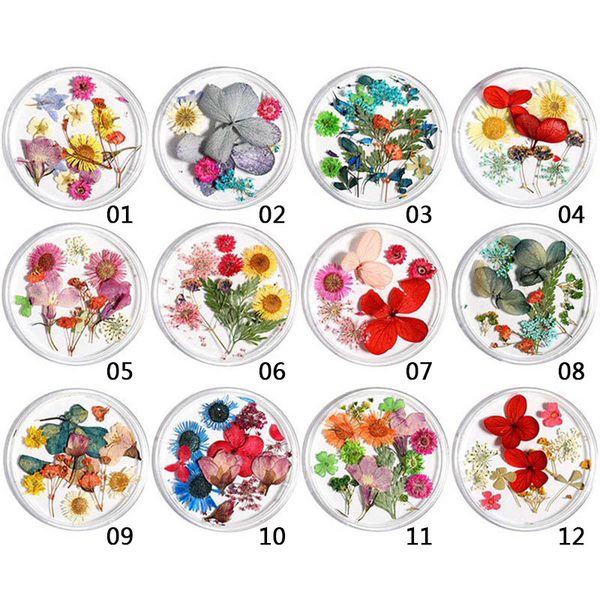 

dried flowers leaf nail decoration natural floral sticker 3d dry beauty nail art decals jewelry uv gel polish manicure, Silver;gold