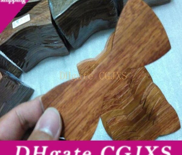 

wood bow ties semi -finished products 4 styles handmade vintage traditional bowknot for gentleman wedding wooden bowtie father 's day, Black;gray