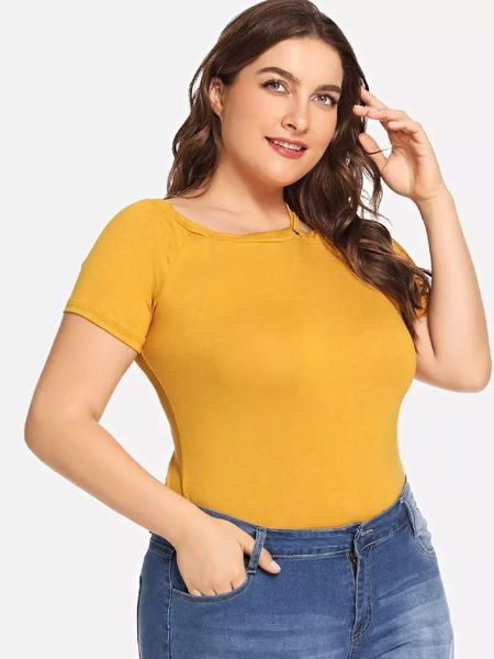 

разрез шеи tshirts повседневный естественный цвет с коротким рукавом футболки плюс размер женщин футболки мода щитовые поясами, White