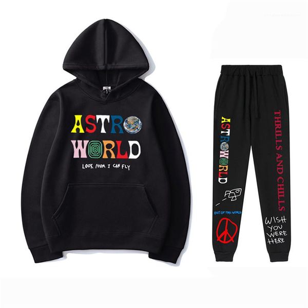 

tracksuits long sleeve hooded printed mens sweatshirts pants 2pcs sports sets casual loose homme clothes astroworld hoodie mens, Gray