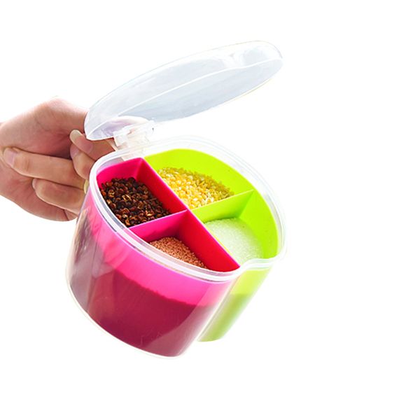 

household kitchenware, seasoning box, split box, circular combination, three boxes, condiment box.kitchen storage organization
