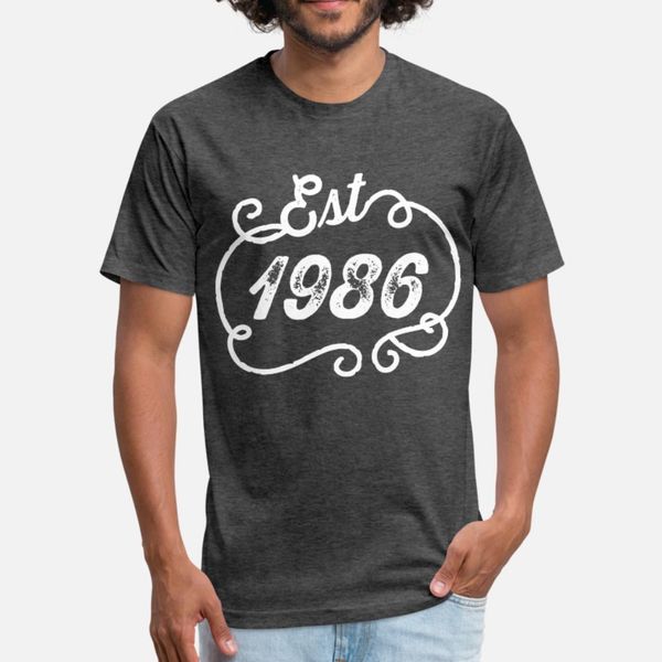 

1986 birthday birth year t shirt men design 100% cotton size s-3xl standard fitness fashion summer pictures shirt, White;black