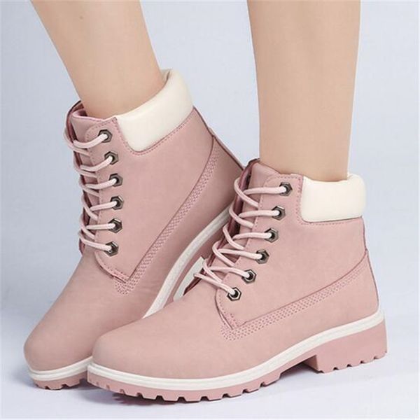 

laidilangtu new autumn winter sneakers shoes women flat heel boots fashion women's boots brand woman ankle botas hard outsole, Black