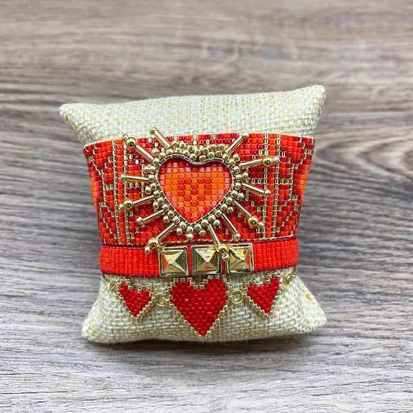 

rttooas heart bracelet women pulseras mujer moda 2020 handmade bead charm bracelets set fashion jewelry accessories, Golden;silver