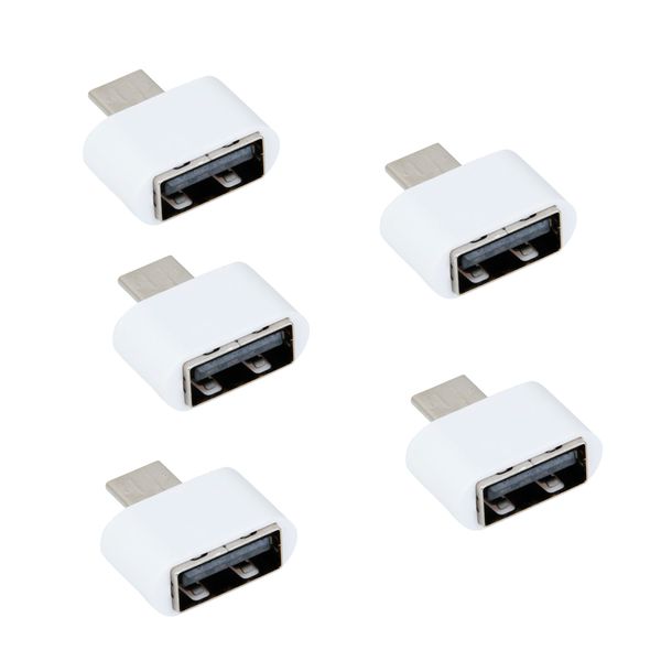 

5pack otg adapter, micro usb to usb m/f adapter otg converter charger data adaptor connector for android phones
