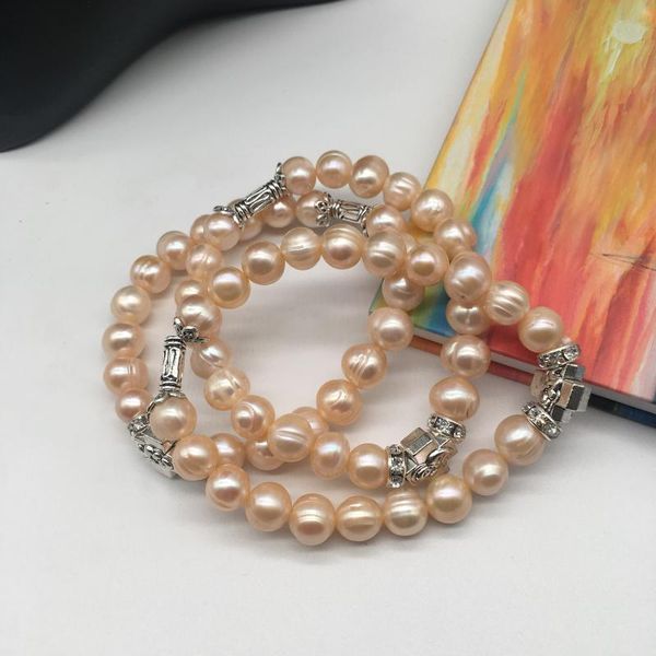 

real pearl bracelets bangles natural fresh water baroque irregular pearl bracelet for women good quality statement party jewelry, Black