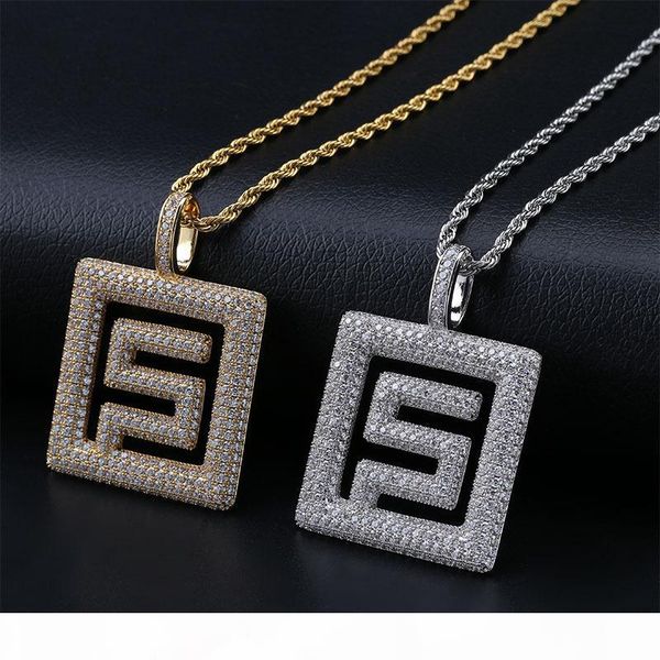 

symbol solid pendant men's fashion zircon necklace zircon-studded fashion necklace jewelry, Silver