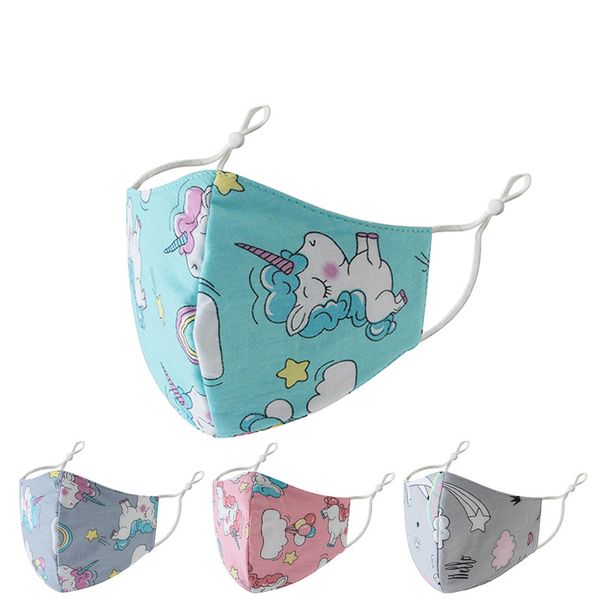 

5 colors pure 3d cotton printing kids face mask dust-proof anti smog breathable washable thin children's protective mask