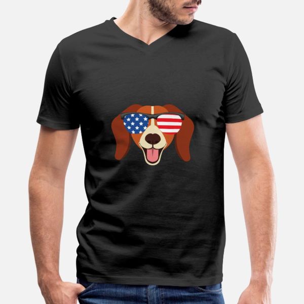 

beagle собак американского sunglasses 4 июля ветераны тенниски мужчина character с коротким рукавом экипаж шея формальных рубашки против мор