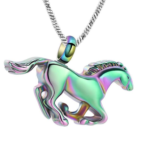 

galloping horse urn necklace for ashes keepsake holder memorial cremation jewelry for ashes women men, Silver
