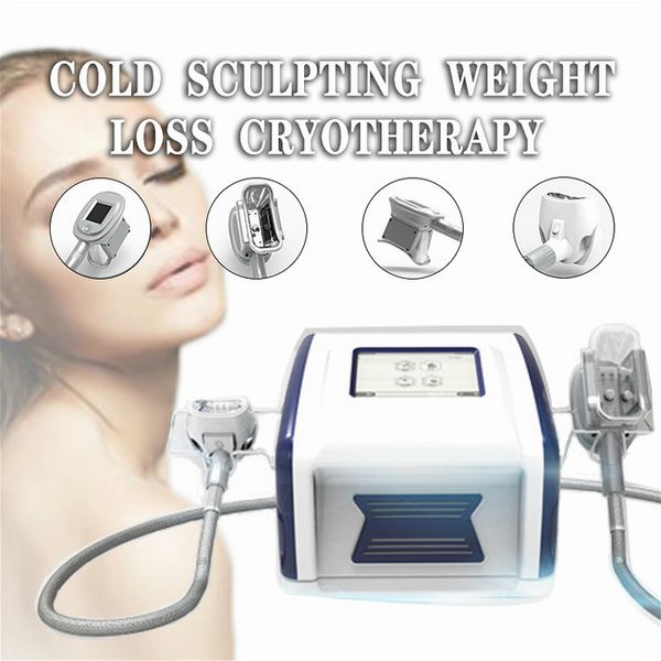 

4 cryo handle cryolipolyse machine fat e slimming cryolipolysis equipment with 360Â°double chins treatment handle for sale, Black;white
