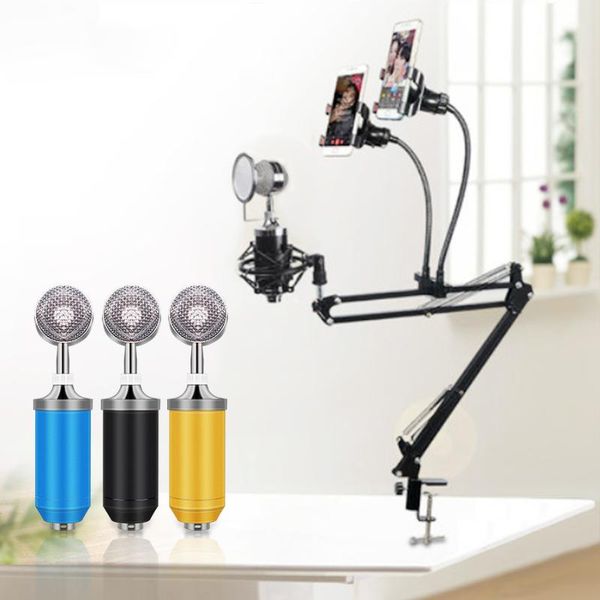 

bm-8000 condenser wired microphone kit 3.5mm recording mic with v8 sound card filter for ktv karaoke computer