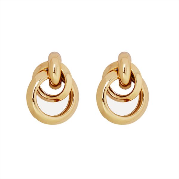 

metallic earring contracted irregular circle earring tide person matchs circular temperament to act the role ofi, Golden;silver