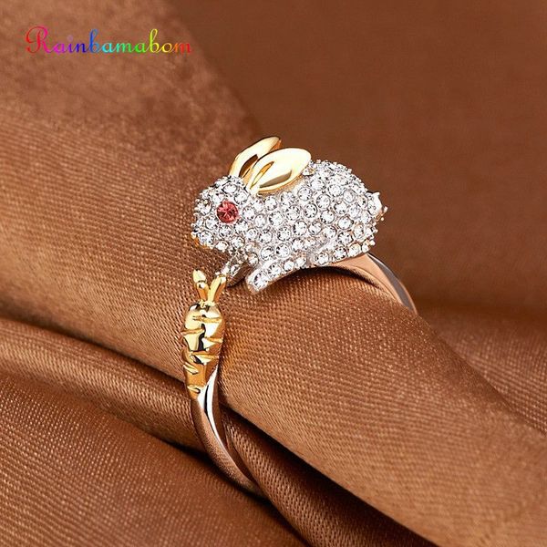 

rainbamabom vintage 925 solid sterling silver spinels gemstone wedding engagement opening animal ring jewelry wholesale, Golden;silver
