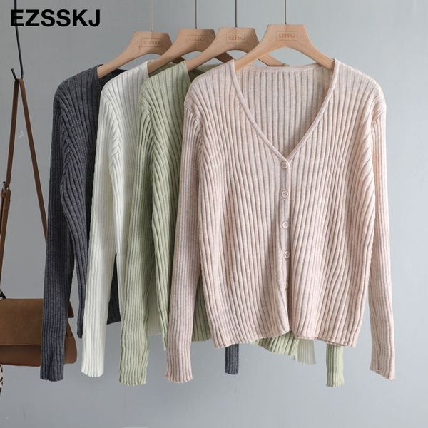 

winter autumn cashmere loose knit v-neck cardigans women casual chic button cardigans spring coat outwear female basic jacket, Black;brown