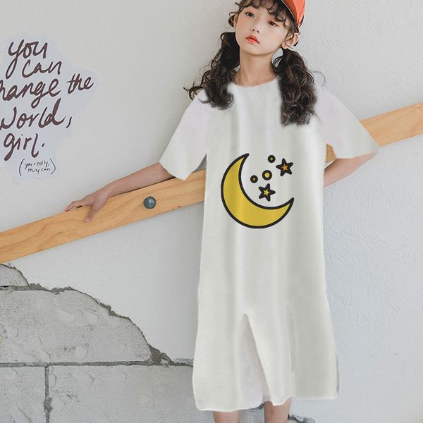 

new arrival baby clothes pink moon pattern 4t 5t 6t 7t 8t 9t girls casual regular sleeve personalized mesh dress sweet dresses, Red;yellow