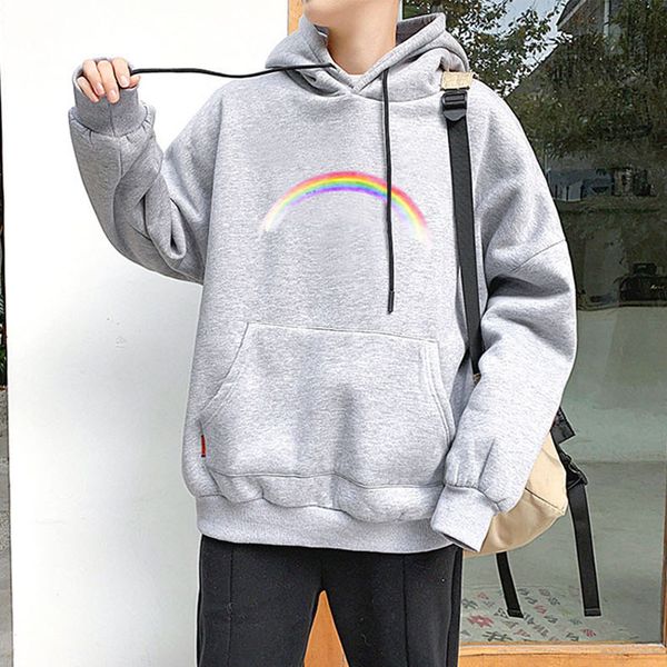 

autumn hoodie sweatshirts sweat warm woman men hoodies harajuku light wear with pocket pullover casual loose sweatshirt, Black