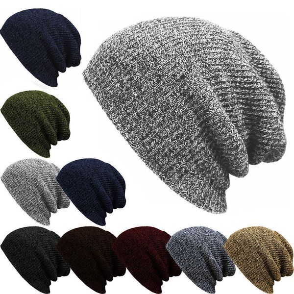 

winter warm knitted hats solid casual beanie caps for women men caps hip hop hat beanie slouchy skullies beanies unisex, Blue;gray