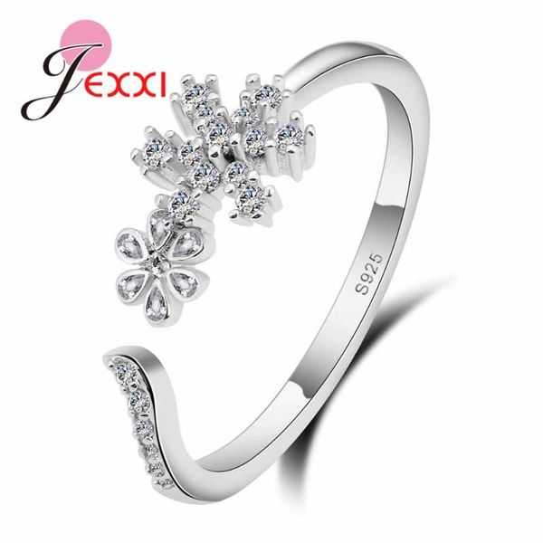 

flower style ring for women wedding ring anillos body jewelry bague brand women 925 sterling silver finger engagement, Golden;silver