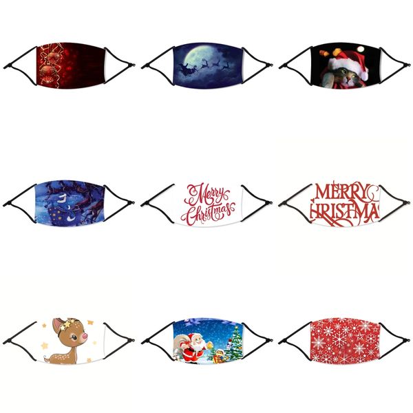 

children face christmas mask fabric cotton reuse child kids mouth christmas mask cartoon solid color good quality christmas masks#86633, Black