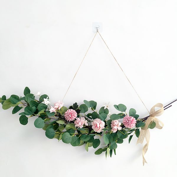 

1 m silk leaf eucalyptus garland leaves vine artificial greenery fake rattan artificial plants ivy wreath wall hanging wedding decor