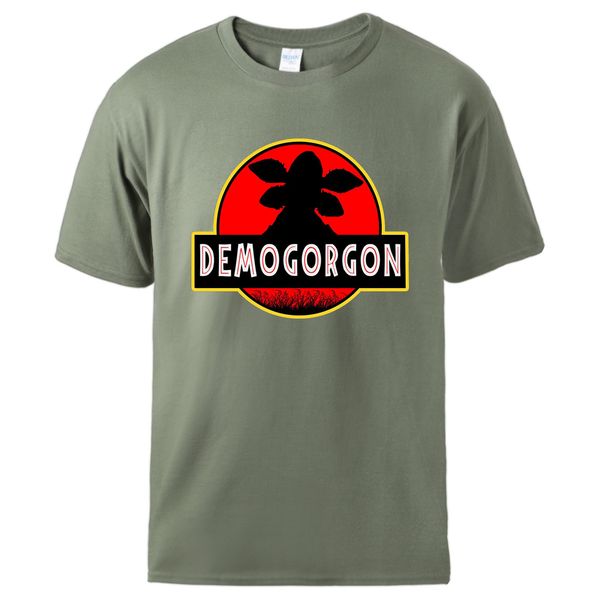 

demogorgon print male cotton summer cool short sleeve sportswear t shirts male casual loose workout sell anime tee