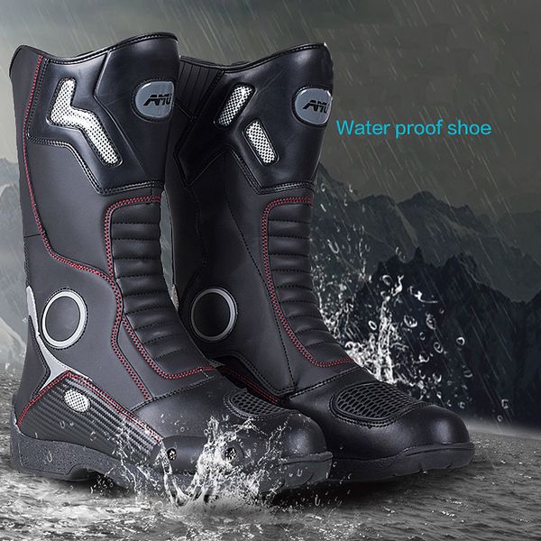 

fashion amu motorcycle waterproof protective boot motocross dirt motor sports biker boot cross-country leather men boots shoes
