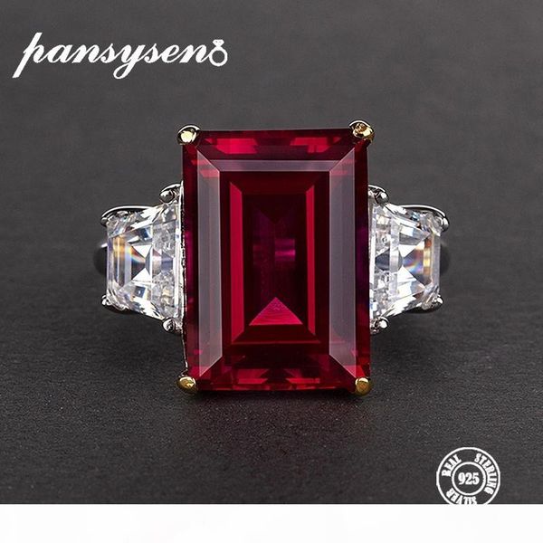 

pansysen 100% 925 silver jewelry natural ruby gemstone jewelry rings women's fashion finger ring party engagement gift size 4-12 ly1912, Slivery;golden