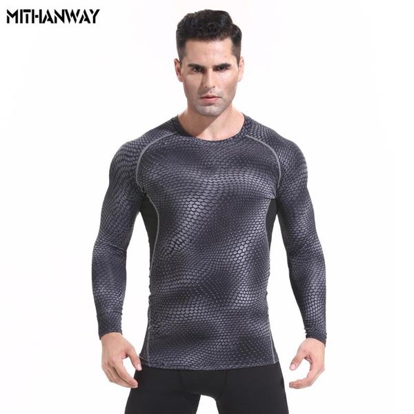 

mithanway compression running t-shirt man tight jersey fitness sport suit gym running shirt demix bodybuilding sportswear, Black;blue