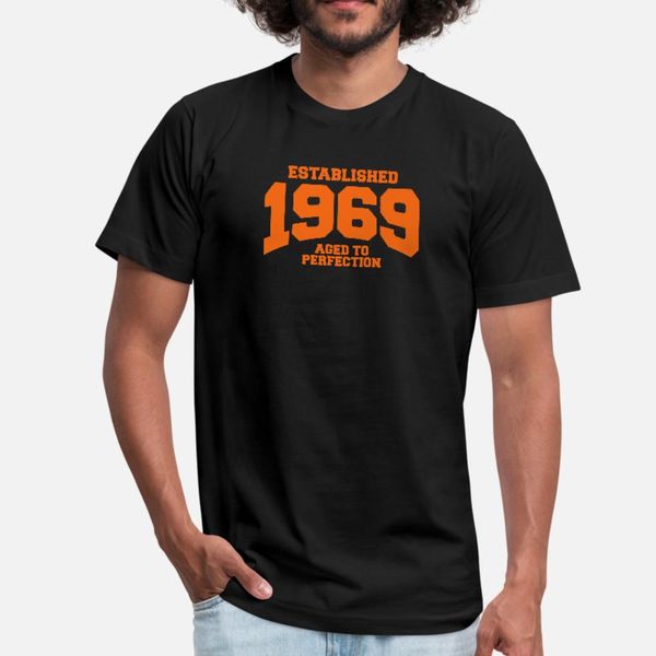 

aged to perfection established 1969 t shirt men customized 100% cotton o-neck clothes graphic basic summer style normal shirt, White;black