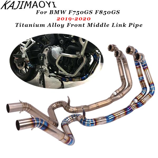 

motorcycle exhaust slip on for f750gs f850gs 2020 2020 modified titanium alloy front middle link pipe catalyst delete pipe