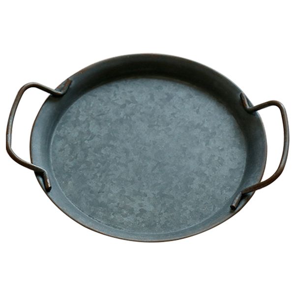

retro iron plate decoration with handle storage round restaurant fruit trays