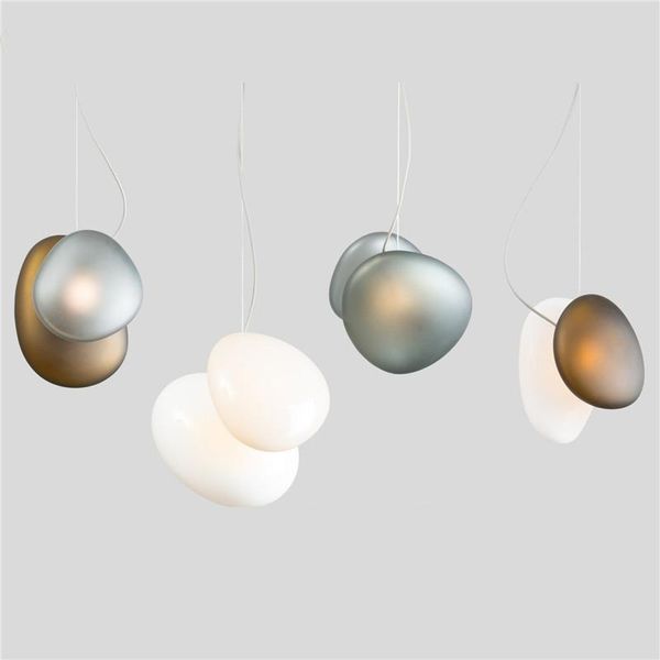 Criativo moderno Designer Home Decor LED Luzes pendentes Nordic Cobblestone luminária LOFT Quarto Coffee Store Bar Hanginglamp