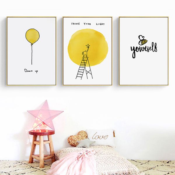 

dinosaur balloon banana quote nursery posters and prints wall art on canvas pictures for child bedroom decoration paintings