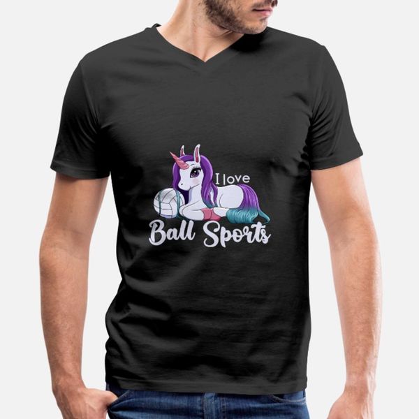 

unicorn with horn and ball t shirt men custom 100% cotton plus size 3xl novelty gift comfortable spring autumn original shirt