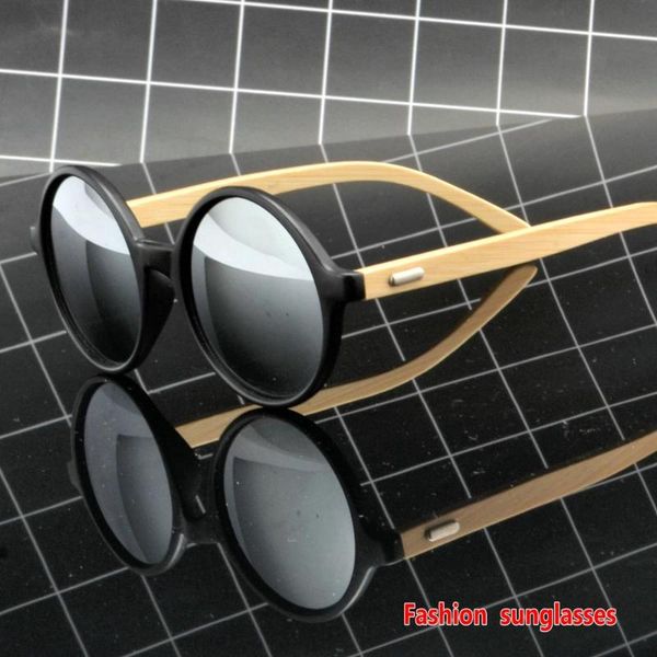 

2020 new wood round sunglasses men women bamboo women for men mirror mirror sun glasses male with box fml, White;black