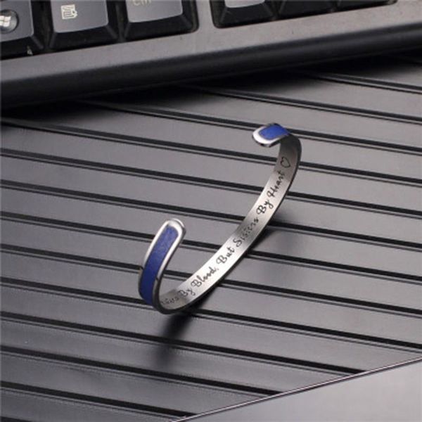 

stainless steel bracelet / men's bracelet / women's engraved letters veneer sister gift 2020, Black