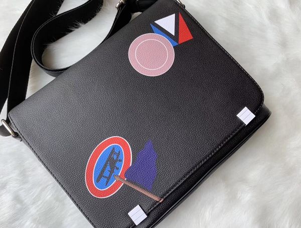 

2020 brand designer men genuine leather handbag black briefcase lapshoulder bag messenger bag 30cm