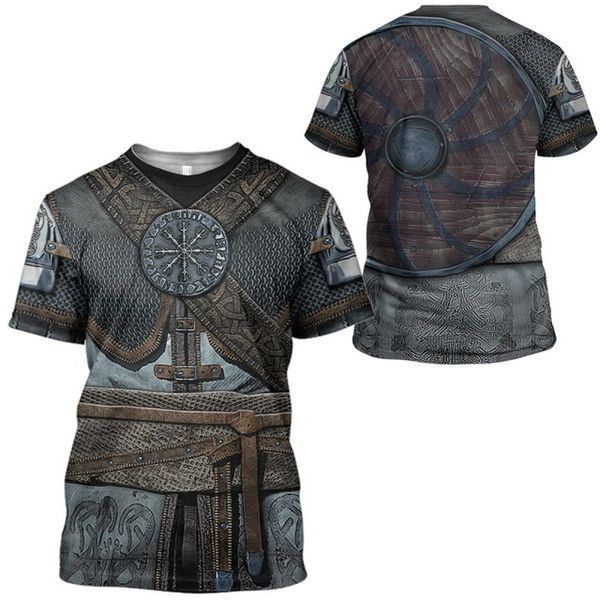 

3d cosplay viking armor printed men knights street 3d print shirts anime anime hentai men clothing