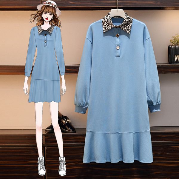 

coigarsam 5xl plus size women dress new spring dresses blue 8277, Black;gray