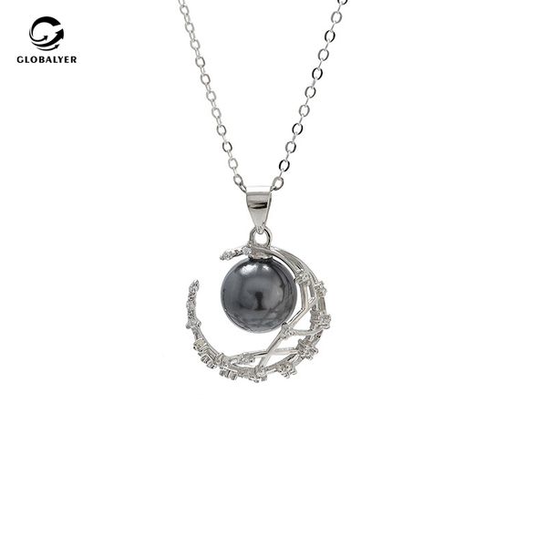 

european and american selling s925 sterling silver pendant female diy pearl accessories clavicle necklace ladies gifts