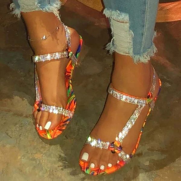 

2020 summer beach bling crystal rome ladies sandals rhinestone platform mixed color cutouts wedges women sandals shoes woman, Black