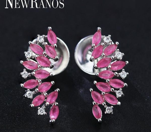 

newranos cubic zirconias stud earrings fashion design milky green earrings crystal angel brincos for women jewelry16, Golden;silver