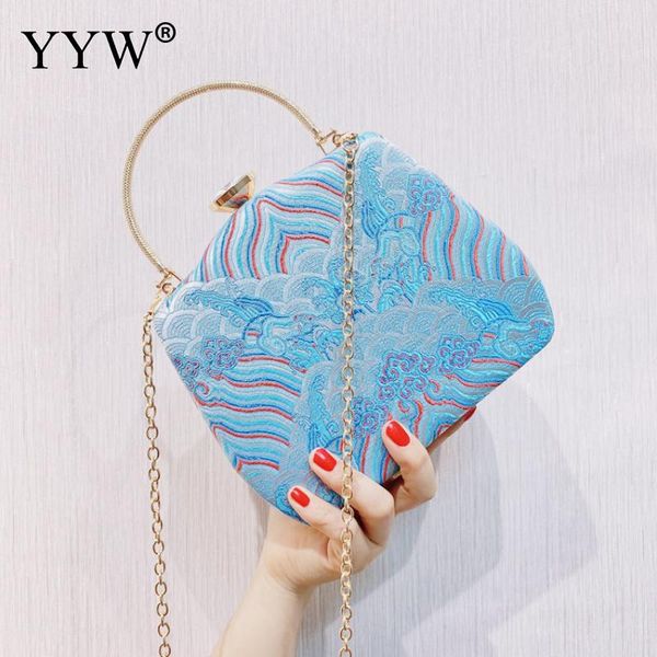 

nylon clutch bagfashion with chain & embroidered & different design for choice with rhinestone