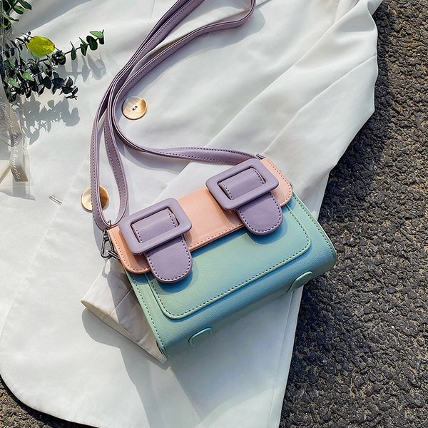 

contrast color mini bag pu leather crossbody bags for women 2020 summer shoulder handbags female travel cross body bag