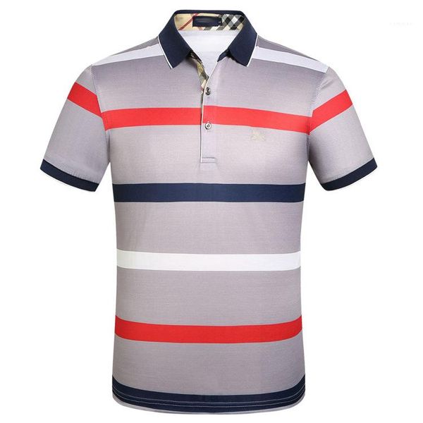 

polos fashion horses printed short sleeved t-shirts striped lapel mens clothes mens designer, White;black