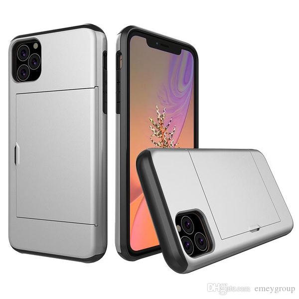 

card slot armor holder wallet cover for iphone 11 pro x xs max xr 7 6s 6 8 plus hybrid armor for samsung s8 s9 s10 plus note 10 8 9