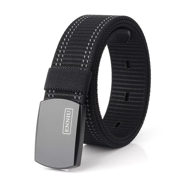 

men's nylon belt pants belt automatic buckle youth canvas tide leisure, Black;brown